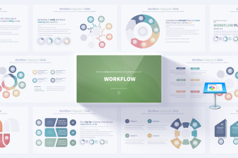 Workflow Keynote Infographics - Streamlined Slides for Business Strategy and Innovation